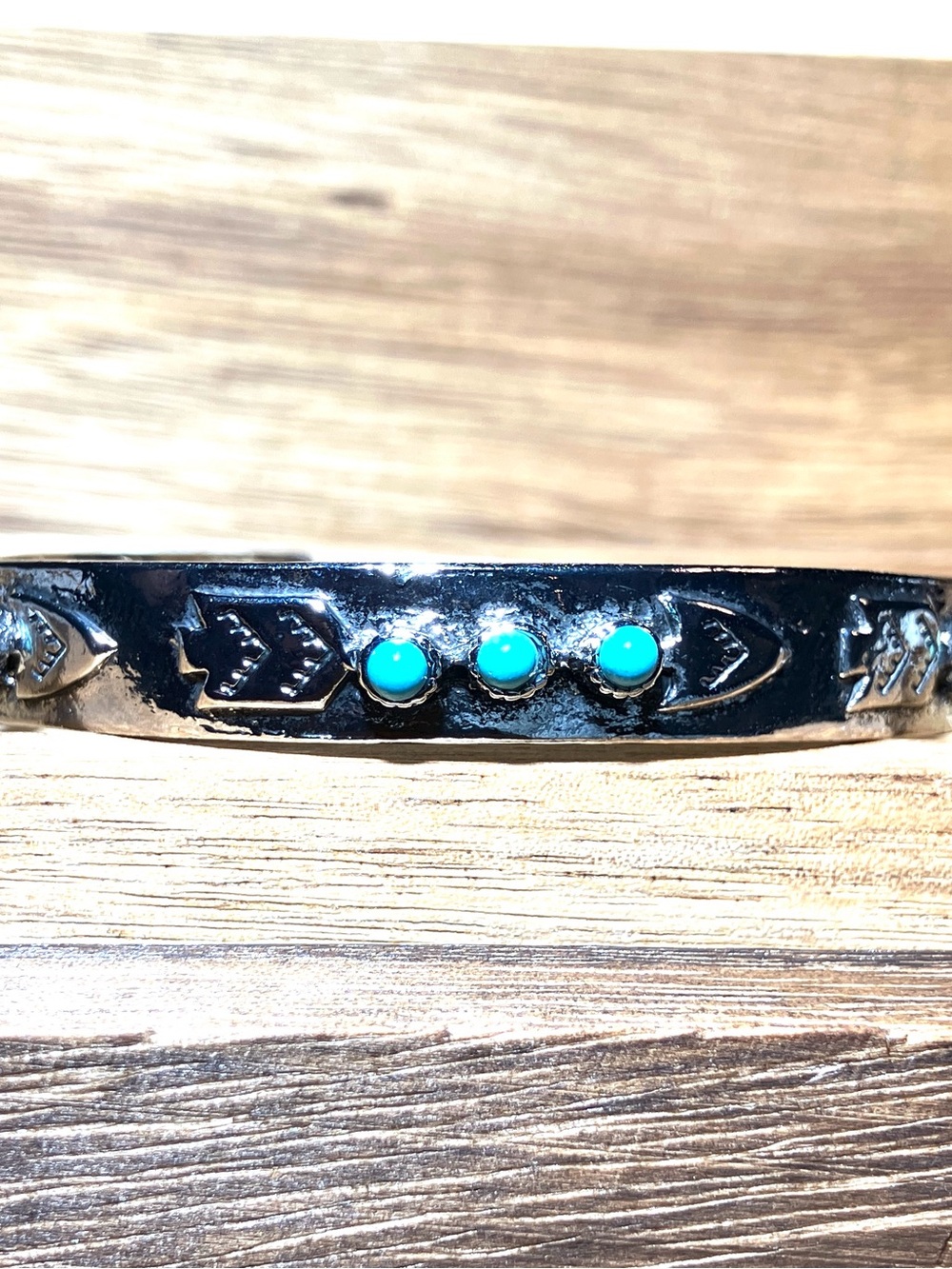 Sterling-Inspired Silver Cuff Bracelet with Turquoise Accent